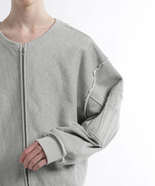 HARE（ハレ）の「2WAYピグメントZIPスウェット(HARE)（スウェット・メンズ・パープル/ライトグレー/チャコールグレー・FREE）」の14枚目の写真