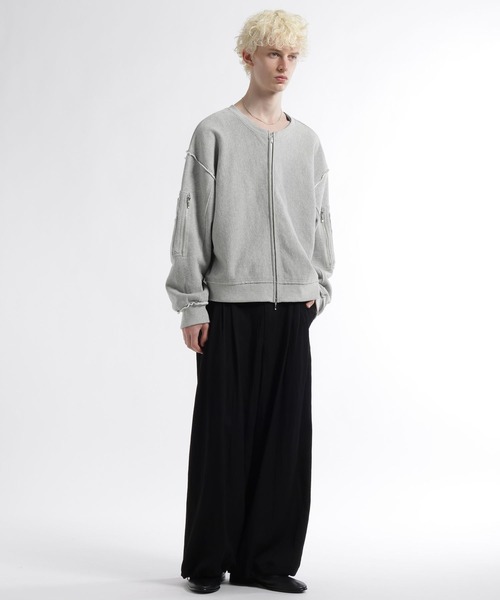 HARE（ハレ）の「2WAYピグメントZIPスウェット(HARE)（スウェット・メンズ・パープル/ライトグレー/チャコールグレー・FREE）」の20枚目の写真