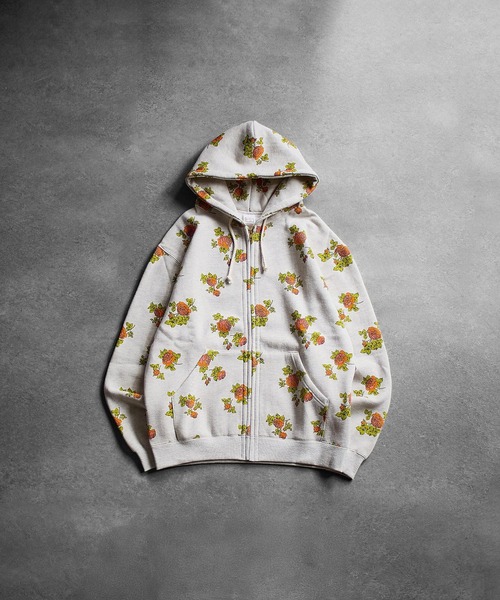 HAVE A GRATEFUL DAY★ROSEプリントパーカー新品未使用品S セール】(HAVE A GRATEFUL DAY)ZIP UP HOODIE SWEATSHIRT（パーカー