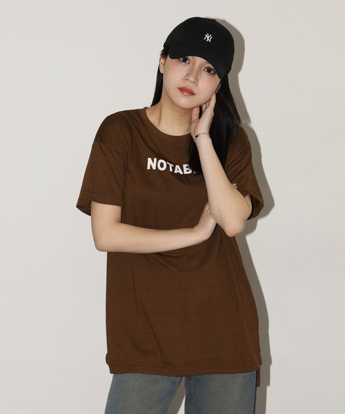 FUNALIVE(ファンアライブ)の「バックロゴオーバーサイズTチュニック 半袖(Tシャツ/カットソー・レディース・ブラック/ネイビー/モカ・L)」の13枚目の写真