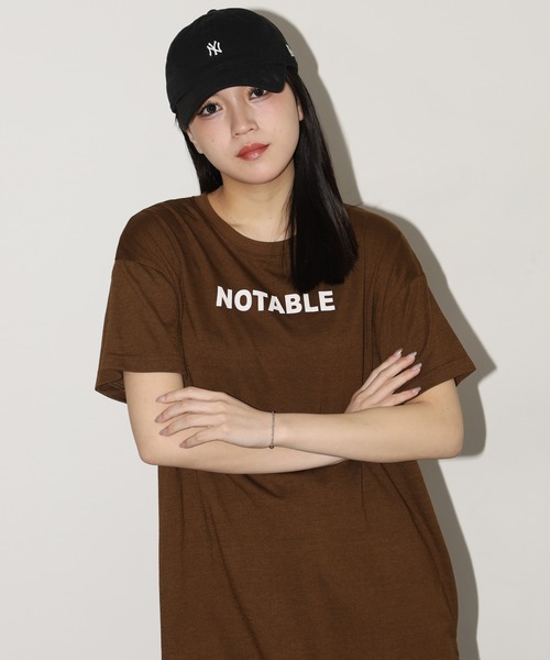 FUNALIVE(ファンアライブ)の「バックロゴオーバーサイズTチュニック 半袖(Tシャツ/カットソー・レディース・ブラック/ネイビー/モカ・L)」の14枚目の写真