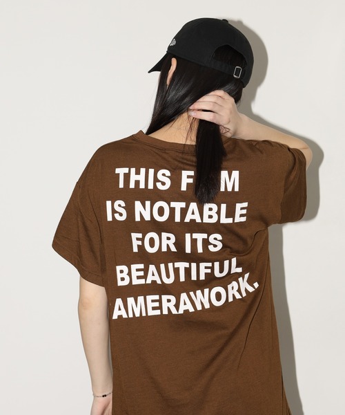 FUNALIVE(ファンアライブ)の「バックロゴオーバーサイズTチュニック 半袖(Tシャツ/カットソー・レディース・ブラック/ネイビー/モカ・L)」の18枚目の写真