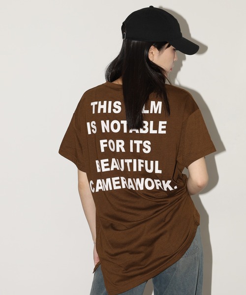 FUNALIVE(ファンアライブ)の「バックロゴオーバーサイズTチュニック 半袖(Tシャツ/カットソー・レディース・ブラック/ネイビー/モカ・L)」の20枚目の写真