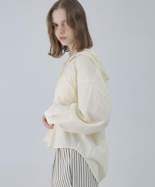 URBAN RESEARCH Sonny Label(アーバンリサーチサニーレーベル)の「フーディアソートシャツ(シャツ/ブラウス・レディース・アイボリー/ストライプ/チャコールグレー・FREE)」の6枚目の写真