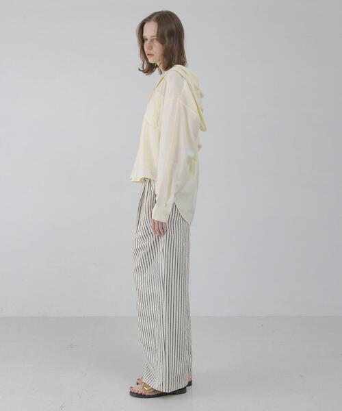 URBAN RESEARCH Sonny Label(アーバンリサーチサニーレーベル)の「フーディアソートシャツ(シャツ/ブラウス・レディース・アイボリー/ストライプ/チャコールグレー・FREE)」の9枚目の写真