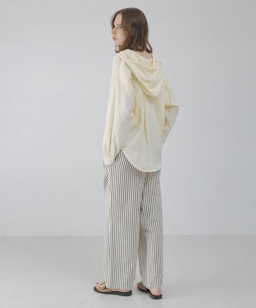 URBAN RESEARCH Sonny Label(アーバンリサーチサニーレーベル)の「フーディアソートシャツ(シャツ/ブラウス・レディース・アイボリー/ストライプ/チャコールグレー・FREE)」の10枚目の写真