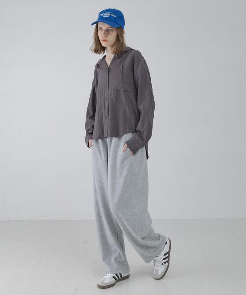 URBAN RESEARCH Sonny Label(アーバンリサーチサニーレーベル)の「フーディアソートシャツ(シャツ/ブラウス・レディース・アイボリー/ストライプ/チャコールグレー・FREE)」の17枚目の写真