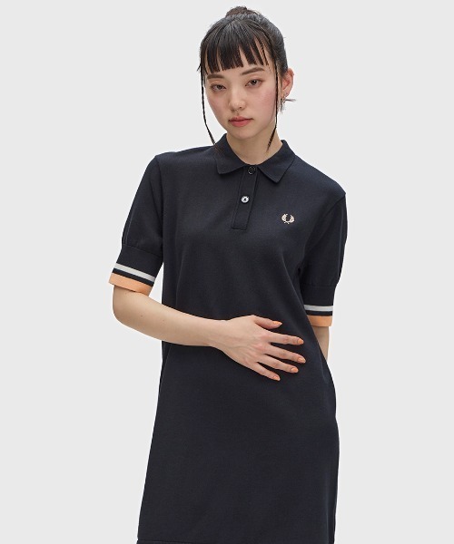 Bold Tipped Knitted Shirt Dress/ボールドティップラインニット Bold Tipped Knitted Shirt Dress/ボールドティップラインニット