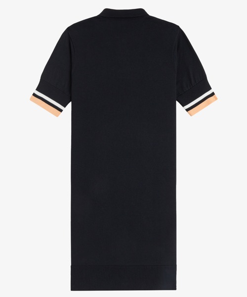 FRED PERRY(フレッドペリー)の「Bold Tipped Knitted Shirt Dress/ボールドティップラインニットシャツワンピース(ワンピース・レディース・ブラック・10/8)」の2枚目の写真