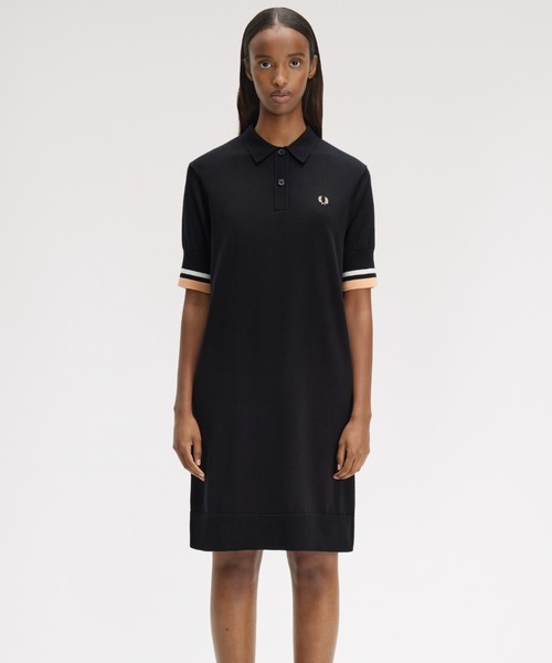 FRED PERRY(フレッドペリー)の「Bold Tipped Knitted Shirt Dress/ボールドティップラインニットシャツワンピース(ワンピース・レディース・ブラック・10/8)」の11枚目の写真