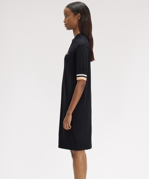 Bold Tipped Knitted Shirt Dress／ボールドティップラインニット