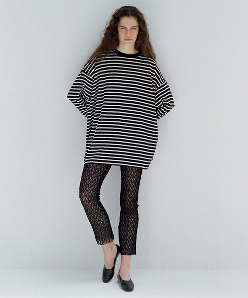 FRAMeWORK(フレームワーク)の「≪WEB限定 / 追加≫ONIT 別注OVERSIZE BORDER LS(Tシャツ/カットソー・レディース・ベージュ/ブラック・FREE)」の21枚目の写真