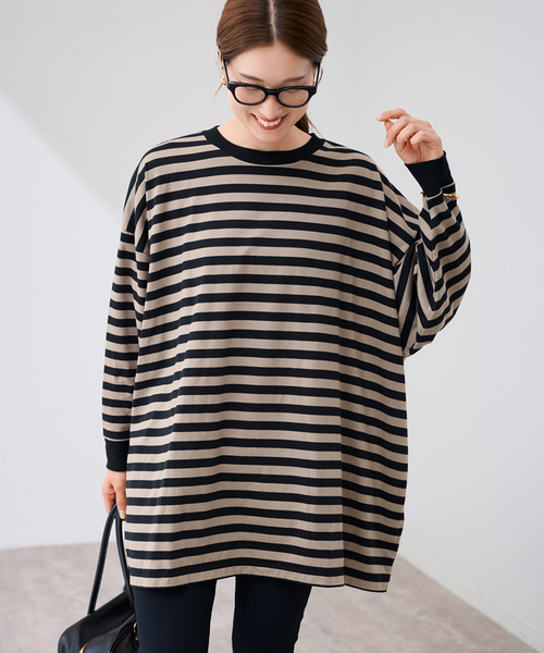 フレームワーク　onit 別注　OVERSIZE ボーダーロングスリーブ ≪WEB限定 / 追加≫ONIT 別注OVERSIZE BORDER LS（Tシャツ/カットソー