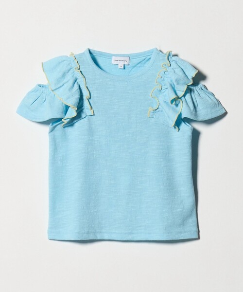 green label relaxing(グリーンレーベルリラクシング)の「ショルダースリット フリルTシャツ / キッズ 100cm-130cm(Tシャツ/カットソー・キッズ・ブラック/ライトブルー/オレンジ・110cm/130cm/120cm/100cm)」の13枚目の写真