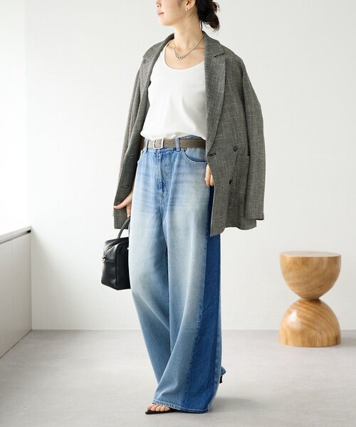 RIVE DROITE（リヴドロワ）の「予約【接触冷感/透湿/紫外線防止】5分袖フライスTee（Tシャツ/カットソー・レディース・オフホワイト・FREE）」の3枚目の写真