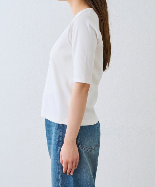 RIVE DROITE（リヴドロワ）の「予約【接触冷感/透湿/紫外線防止】5分袖フライスTee（Tシャツ/カットソー・レディース・オフホワイト・FREE）」の11枚目の写真