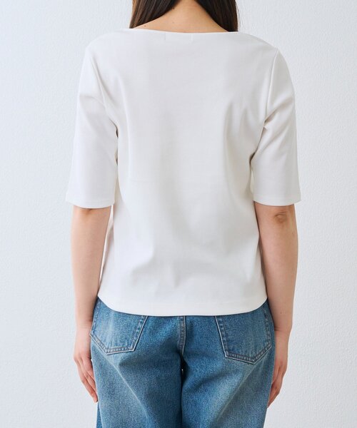 RIVE DROITE（リヴドロワ）の「予約【接触冷感/透湿/紫外線防止】5分袖フライスTee（Tシャツ/カットソー・レディース・オフホワイト・FREE）」の12枚目の写真