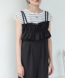 Bab（バブ）の「【S・Mサイズ展開】ギャザーオールインワン（つなぎ/オールインワン）」