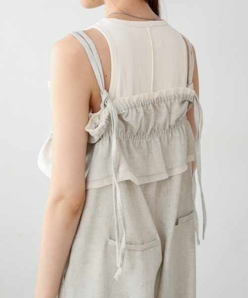 Bab(バブ)の「【S・Mサイズ展開】ギャザーオールインワン(つなぎ/オールインワン・レディース・ブルー/ベージュ/ブラック・MEDIUM/SMALL)」の21枚目の写真
