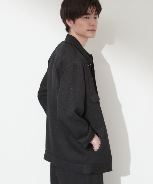 THE SHOP TK （ザ ショップ ティーケー ）の「パナマメッシュ シャツブルゾン 洗濯機OK／セットアップ可（ブルゾン・メンズ・アイボリー・02/03）」の5枚目の写真