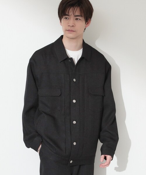 THE SHOP TK （ザ ショップ ティーケー ）の「パナマメッシュ シャツブルゾン 洗濯機OK／セットアップ可（ブルゾン・メンズ・アイボリー・02/03）」の4枚目の写真