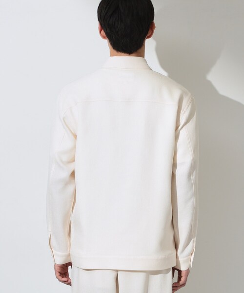 THE SHOP TK （ザ ショップ ティーケー ）の「パナマメッシュ シャツブルゾン 洗濯機OK／セットアップ可（ブルゾン・メンズ・アイボリー・02/03）」の17枚目の写真