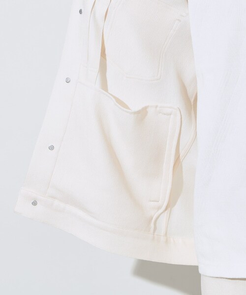 THE SHOP TK （ザ ショップ ティーケー ）の「パナマメッシュ シャツブルゾン 洗濯機OK／セットアップ可（ブルゾン・メンズ・アイボリー・02/03）」の12枚目の写真