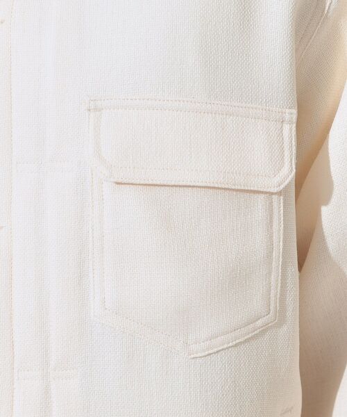 THE SHOP TK （ザ ショップ ティーケー ）の「パナマメッシュ シャツブルゾン 洗濯機OK／セットアップ可（ブルゾン・メンズ・アイボリー・02/03）」の11枚目の写真
