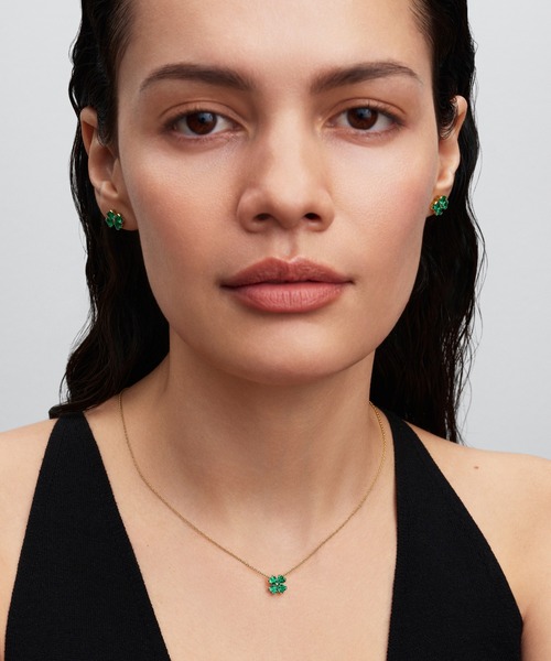 PANDORA(パンドラ)の「グリーン ラッキー クローバー ペンダント スタッド ピアス(ピアス(両耳用)・レディース・イエローゴールド・FREE)」の5枚目の写真