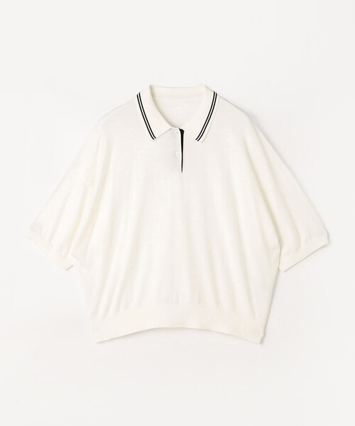 COMME CA Wardrobe(コムサワードローブ)の「14G天竺編 ポロ襟ニット(ポロシャツ・レディース・ネイビー/トップグレー/ホワイト・FREE)」の15枚目の写真