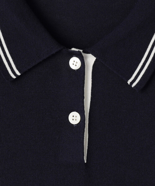 COMME CA Wardrobe(コムサワードローブ)の「14G天竺編 ポロ襟ニット(ポロシャツ・レディース・ネイビー/トップグレー/ホワイト・FREE)」の20枚目の写真