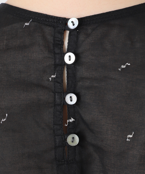 IENA LA BOUCLE（イエナラブークル）の「《追加》IENA LA BOUCLE コットンオーガンザエンブロイダリーパフィーブラウス（シャツ/ブラウス・レディース・ブラック・FREE）」の14枚目の写真