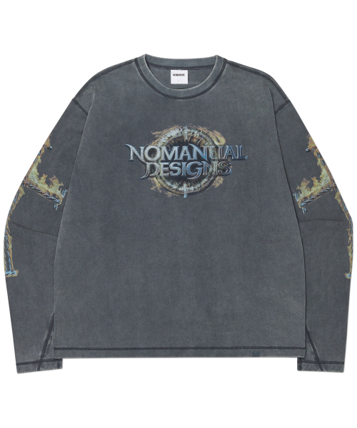NOMANUAL(NOMANUAL)の「ARC CORE LONG SLEEVE TEE - WASHED CHARCOAL(Tシャツ/カットソー・レディース・その他・LARGE/MEDIUM/SMALL/X-LARGE)」の1枚目の写真