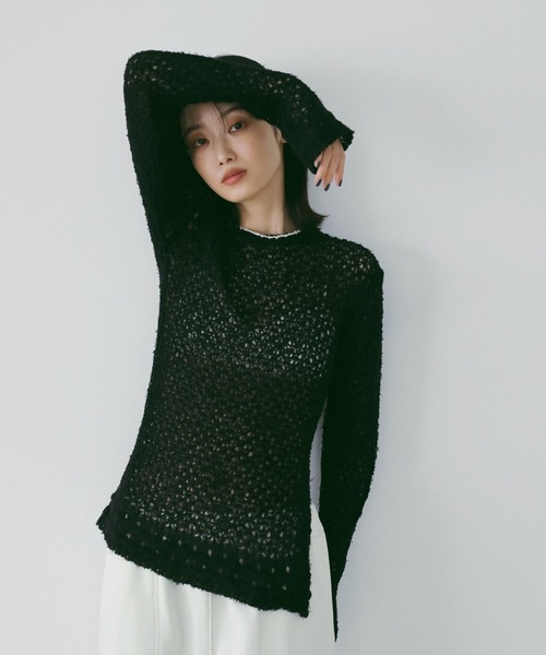 Lace Knit Tops（Tシャツ/カットソー）｜anuke（アンヌーク）の