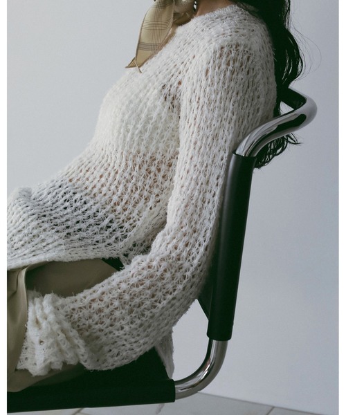 Lace Knit Tops（Tシャツ/カットソー）｜anuke（アンヌーク）の