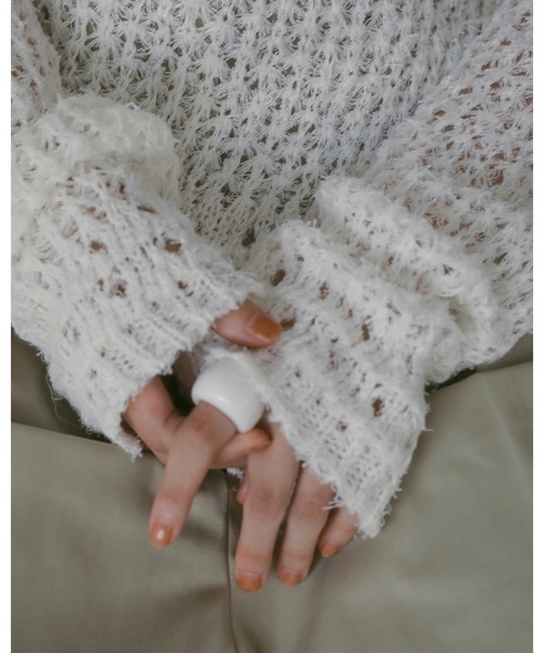 Lace Knit Tops（Tシャツ/カットソー）｜anuke（アンヌーク）の