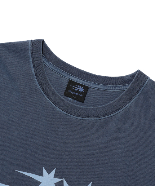 NICE GHOST CLUB（ナイスゴーストクラブ）の「3STAR SYMBOL PIGMENT TEE_BLUE(NG2GMUT501A)（Tシャツ/カットソー・レディース・ブルー・SMALL/MEDIUM/LARGE）」の5枚目の写真