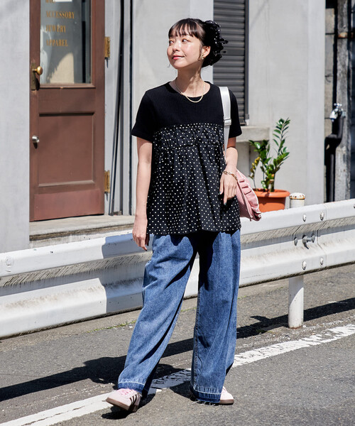 セール】ドットビスチェ ドッキングTシャツ（Tシャツ/カットソー