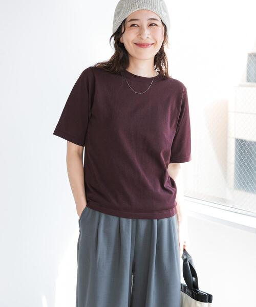 URBAN RESEARCH DOORS(アーバンリサーチドアーズ)の「『仁村紗和さん着用』『UR TECH』サマシェアニットハーフスリーブプルオーバー(Tシャツ/カットソー・レディース・ブラウン/ライトブルー/ブラック・FREE)」の22枚目の写真