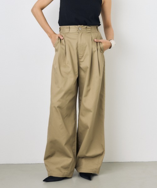 AZUL by moussy(アズールバイマウジー)の「【Dickies×AZUL】カーブパンツ(カーゴパンツ・レディース・カーキ/ブラック/ストライプ・MEDIUM/SMALL)」の18枚目の写真