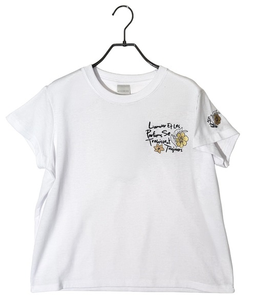 Candlestick（キャンドルスティック）の「フラワーロゴ刺繍 コンパクトTシャツ（Tシャツ/カットソー・レディース・ブラック系1/ホワイト/ブラック系/ブラック・FREE）」の18枚目の写真