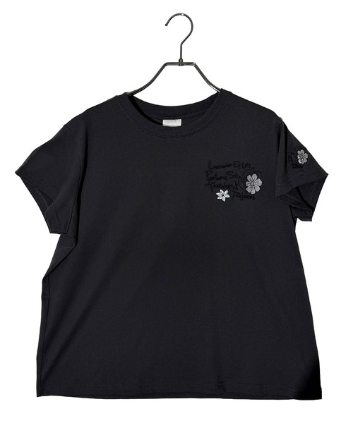 Candlestick（キャンドルスティック）の「フラワーロゴ刺繍 コンパクトTシャツ（Tシャツ/カットソー・レディース・ブラック系1/ホワイト/ブラック系/ブラック・FREE）」の19枚目の写真