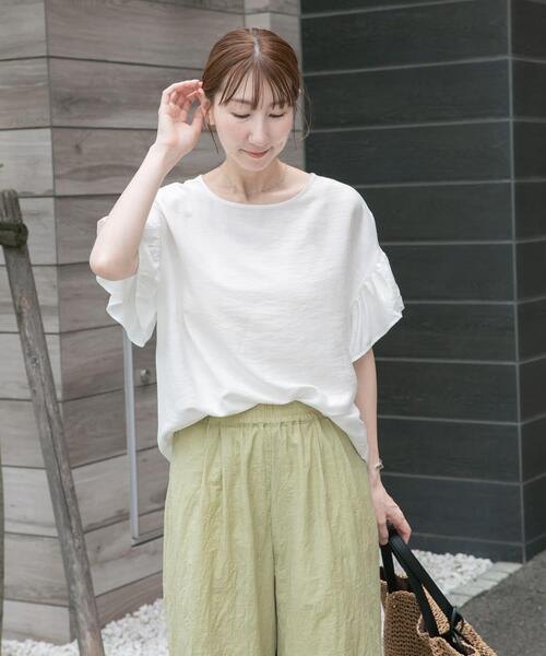 ITEMS URBANRESEARCH(アイテムズ アーバンリサーチ)の「袖フリルブラウス(シャツ/ブラウス・レディース・ブラウン/ブルー/オフホワイト/ブラック・FREE)」の5枚目の写真