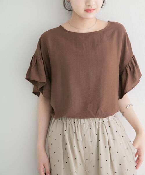 ITEMS URBANRESEARCH(アイテムズ アーバンリサーチ)の「袖フリルブラウス(シャツ/ブラウス・レディース・ブラウン/ブルー/オフホワイト/ブラック・FREE)」の16枚目の写真
