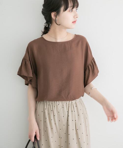 ITEMS URBANRESEARCH(アイテムズ アーバンリサーチ)の「袖フリルブラウス(シャツ/ブラウス・レディース・ブラウン/ブルー/オフホワイト/ブラック・FREE)」の17枚目の写真
