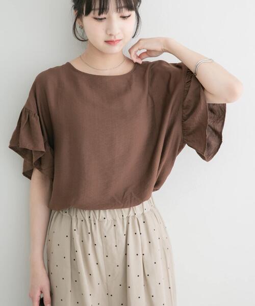ITEMS URBANRESEARCH(アイテムズ アーバンリサーチ)の「袖フリルブラウス(シャツ/ブラウス・レディース・ブラウン/ブルー/オフホワイト/ブラック・FREE)」の18枚目の写真
