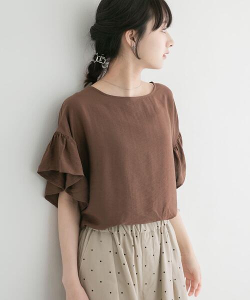 ITEMS URBANRESEARCH(アイテムズ アーバンリサーチ)の「袖フリルブラウス(シャツ/ブラウス・レディース・ブラウン/ブルー/オフホワイト/ブラック・FREE)」の19枚目の写真