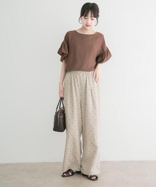ITEMS URBANRESEARCH(アイテムズ アーバンリサーチ)の「袖フリルブラウス(シャツ/ブラウス・レディース・ブラウン/ブルー/オフホワイト/ブラック・FREE)」の20枚目の写真