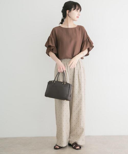 ITEMS URBANRESEARCH(アイテムズ アーバンリサーチ)の「袖フリルブラウス(シャツ/ブラウス・レディース・ブラウン/ブルー/オフホワイト/ブラック・FREE)」の21枚目の写真