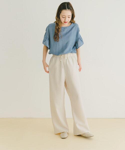 ITEMS URBANRESEARCH(アイテムズ アーバンリサーチ)の「袖フリルブラウス(シャツ/ブラウス・レディース・ブラウン/ブルー/オフホワイト/ブラック・FREE)」の20枚目の写真
